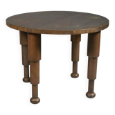 Table unique en hêtre teinté, pieds sculpturaux, style Bauhaus/ Art Deco 1930/40s