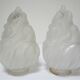 Pair of wall lamps torch glass flame and metal early XXth