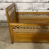 Children's bed in wood and wicker from the 50s and 60s