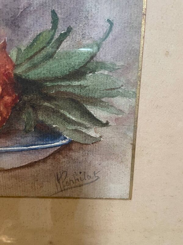 Tableau nature morte à l’ananas