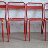 Lot de 4 chaises tolix t1 par xavier pauchard, vintage 1960.