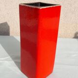 Red ceramic vase