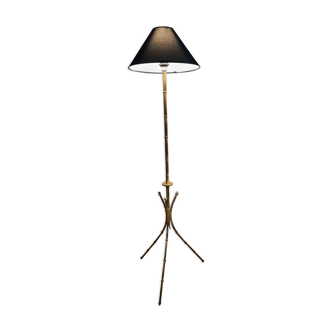 Bamboo style floor lamp painted steel
