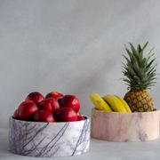 Bol cylindrique en marbre blanc/lilas