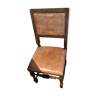 12 chaises anciennes en cuir naturel