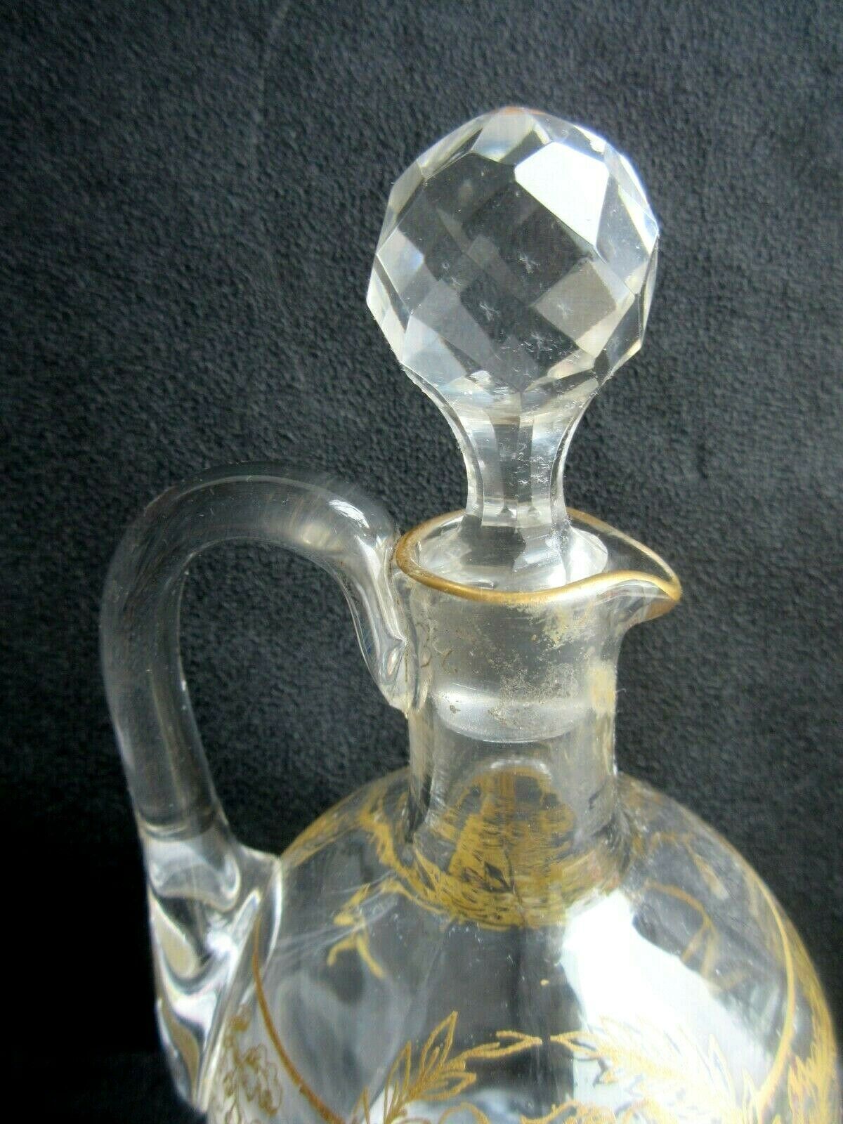 Carafe ewer colorless enamelled fine gold, Empire style: Eagle and louis XVI knot