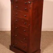 19th-century walnut Wellington commode