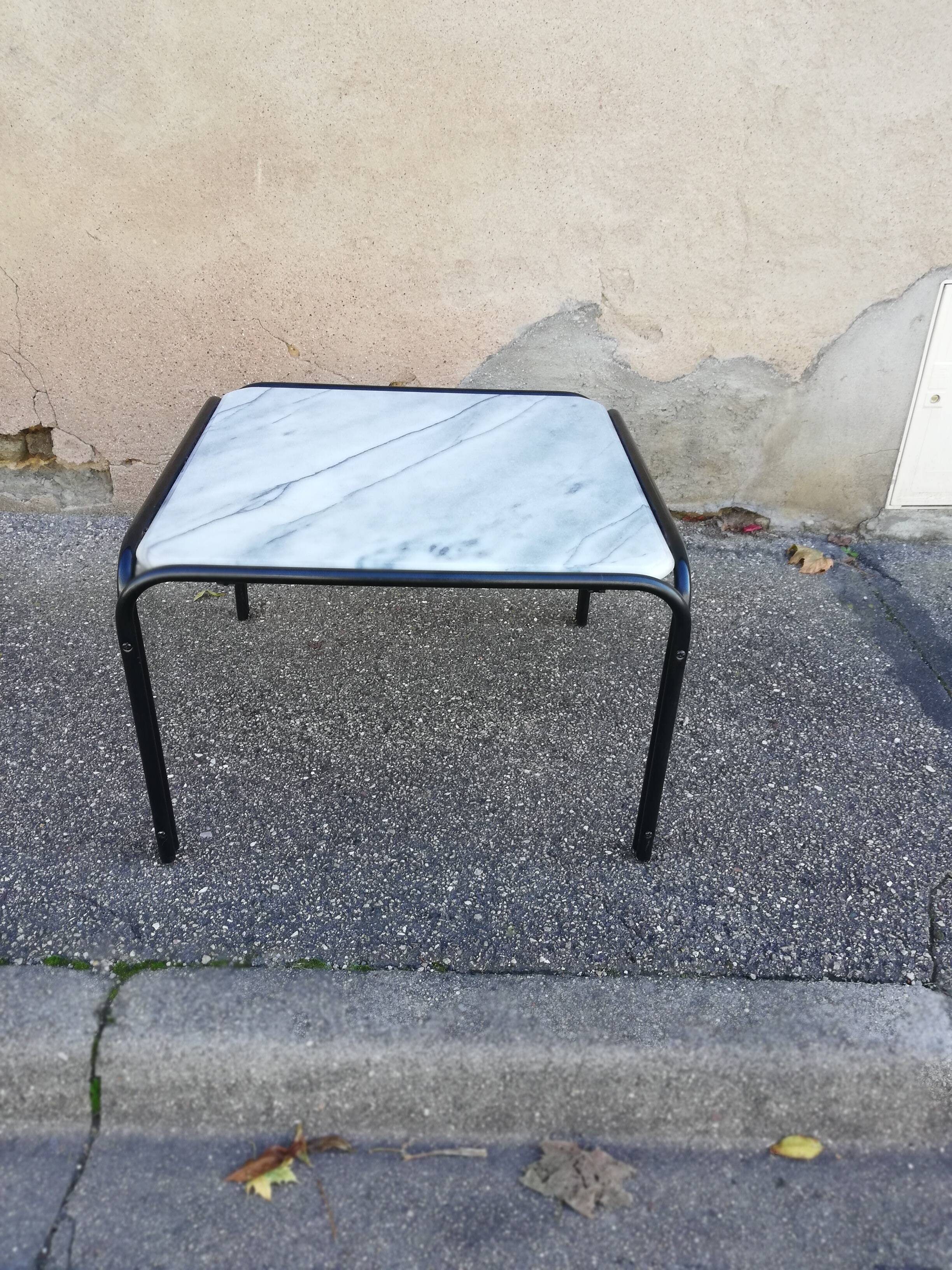 Table basse vintage marbre blanc