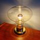 Space Age table lamp in brass and clear glass, 1960-70.