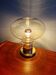 Space Age table lamp in brass and clear glass, 1960-70.