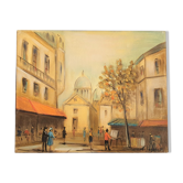 Oil on canvas by French painter Michel PABOIS - Paris: the place of the mound