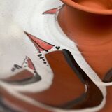 Workshop pottery candlestick from mid-century German with bird motif by Töpferei Bücking Börnsen, 1960s.