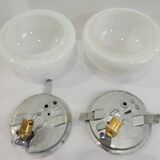 Vintage opaline ceiling lamp pair