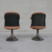 Pair of antique 'captain's" swivel office chairs