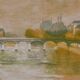 Paul COLLOMB: Paris, The Pont des Arts, signed original lithograph