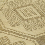 1960s Handmade Unique Oriental Beige Carpet 103 cm x 292 cm
