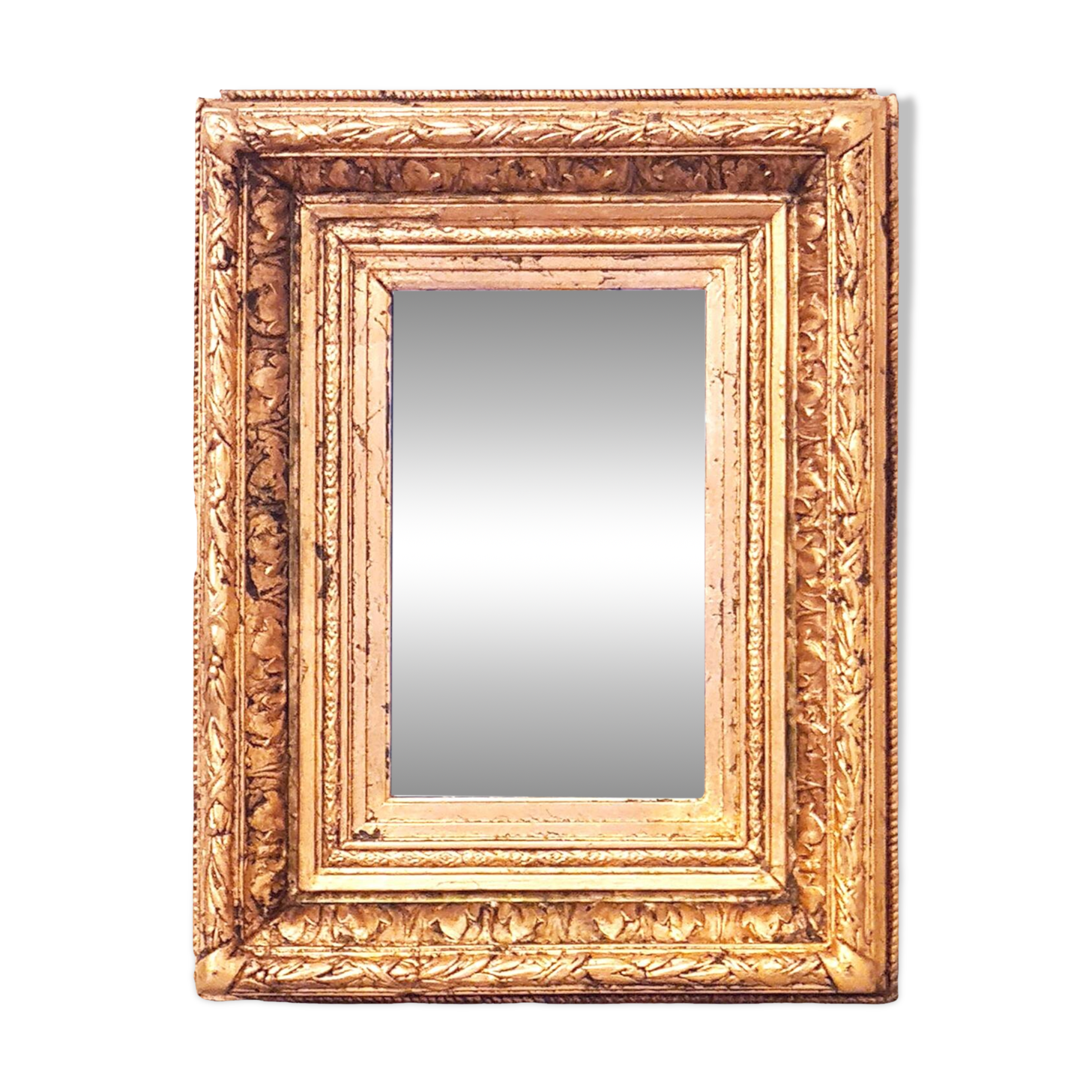 Napoleon III mirror, Wood and stucco, Gilded with copper leaf.
