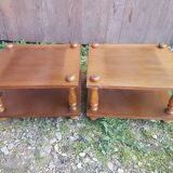 Pair of low wooden bedside tables