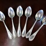 Ensemble de 6 cuillères à soupe plaquées argent Ercuis 84, France, style Art Nouveau| Louis XV
