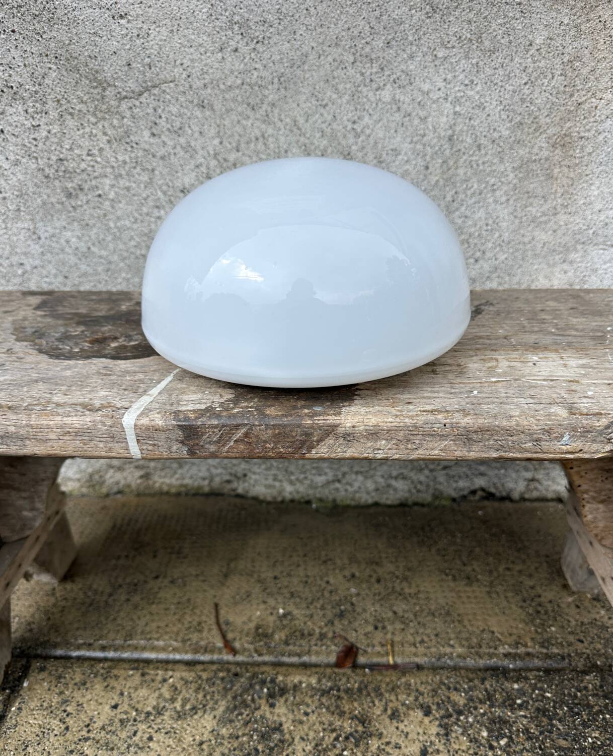 Vintage ceiling light in white opaline, vintage wall sconce.