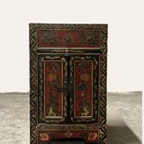 Small vintage Chinese hand painted cabinet / chest of drawers