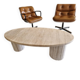 Beige travertine coffee table avenue