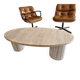 Beige travertine coffee table avenue