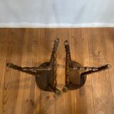 Pair of vintage wooden slag stools
