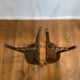 Pair of vintage wooden slag stools