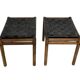 Pair of stools, leather and wood, 1960'
