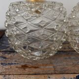 Set of chiseled glass wall sconces