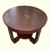 Art Deco coffee table, mahogany pedestal table