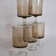 Set of 8 vintage Luminarc smoked stemmed glasses – 70s