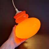 Vintage sixties orange glass pendant light