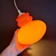 Vintage sixties orange glass pendant light