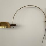 Lampe murale vintage à arc Florian Schulz XL BOCA en laiton, années 1970