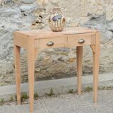 Ancienne console Art Déco - Hêtre et marbre rose - Table d'appoint
