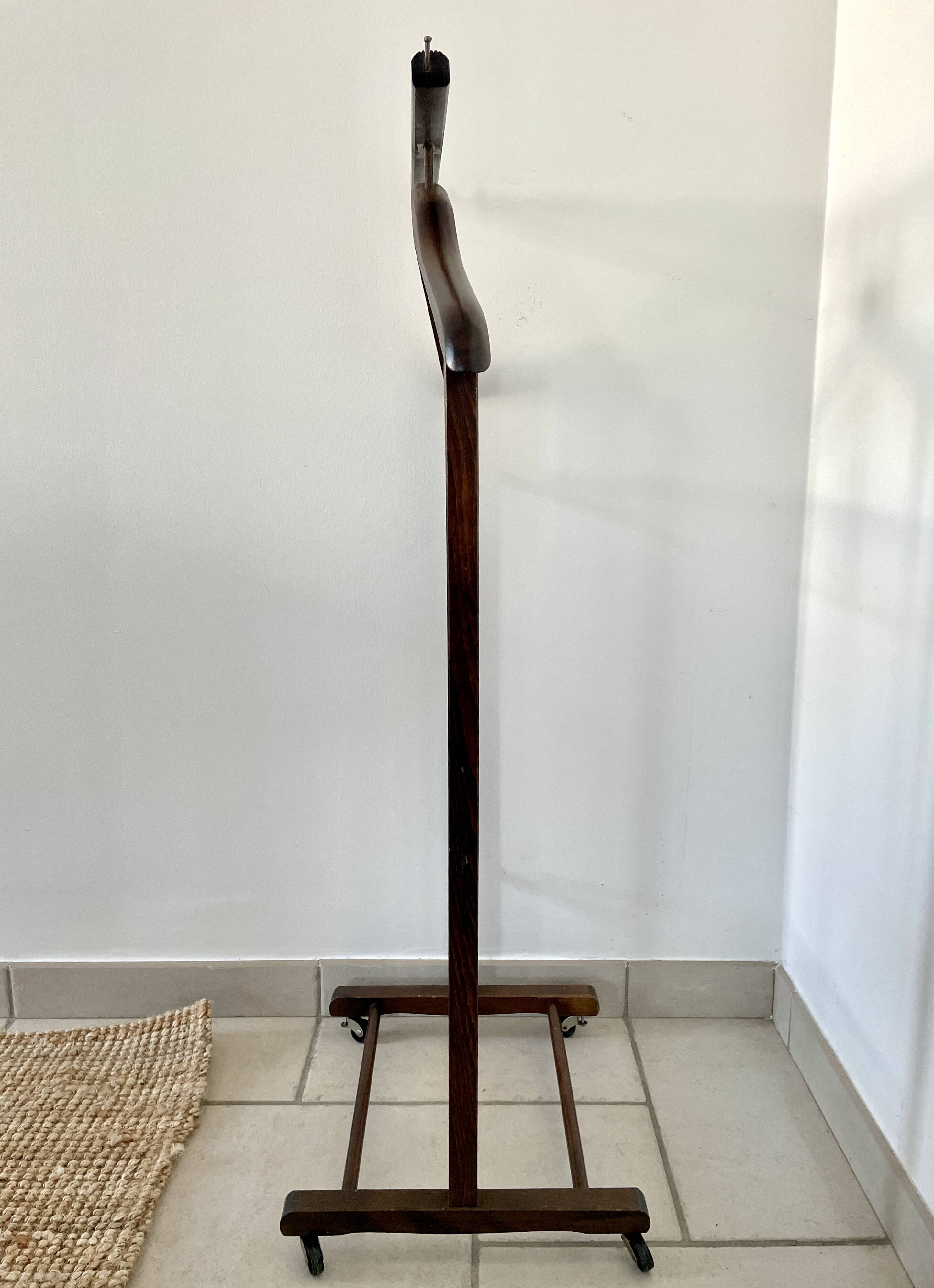 Wooden valet on wheels