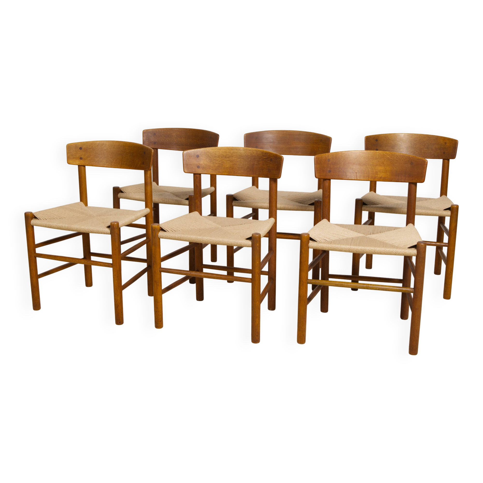 Set of 6 Oak dining chairs 'j39' by Borge Mogensen, 1960s