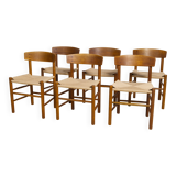 Set of 6 Oak dining chairs 'j39' by Borge Mogensen, 1960s