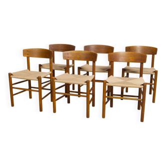 Set of 6 Oak dining chairs 'j39' by Borge Mogensen, 1960s