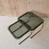 2 nesting tables in glass and chrome metal