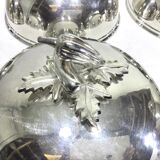 Set of silver-plated serving dishes and bells