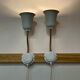 Paire d'appliques blanches design 1950.