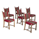 Années 1970, ensemble de 6 chaises de salle à manger danoises, bon état d'origine.