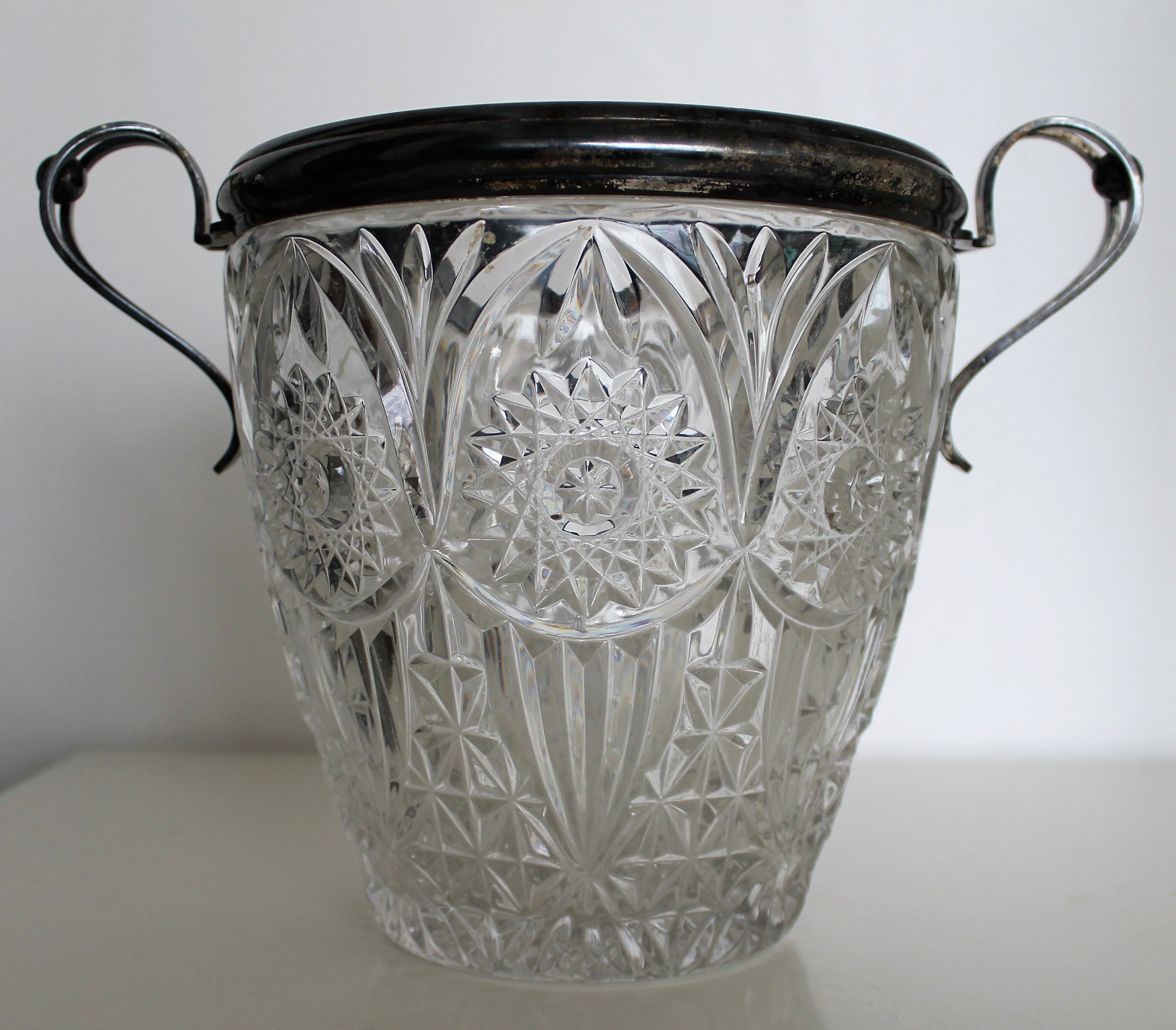 Art Deco crystal style champagne bucket