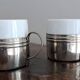 Vintage espresso cups. Porcelain and removable metal stand.