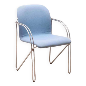 Vintage blue and chrome armchair