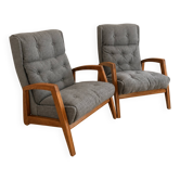Pair of vintage armchairs by Jean-René Caillette for Steiner – Design f
