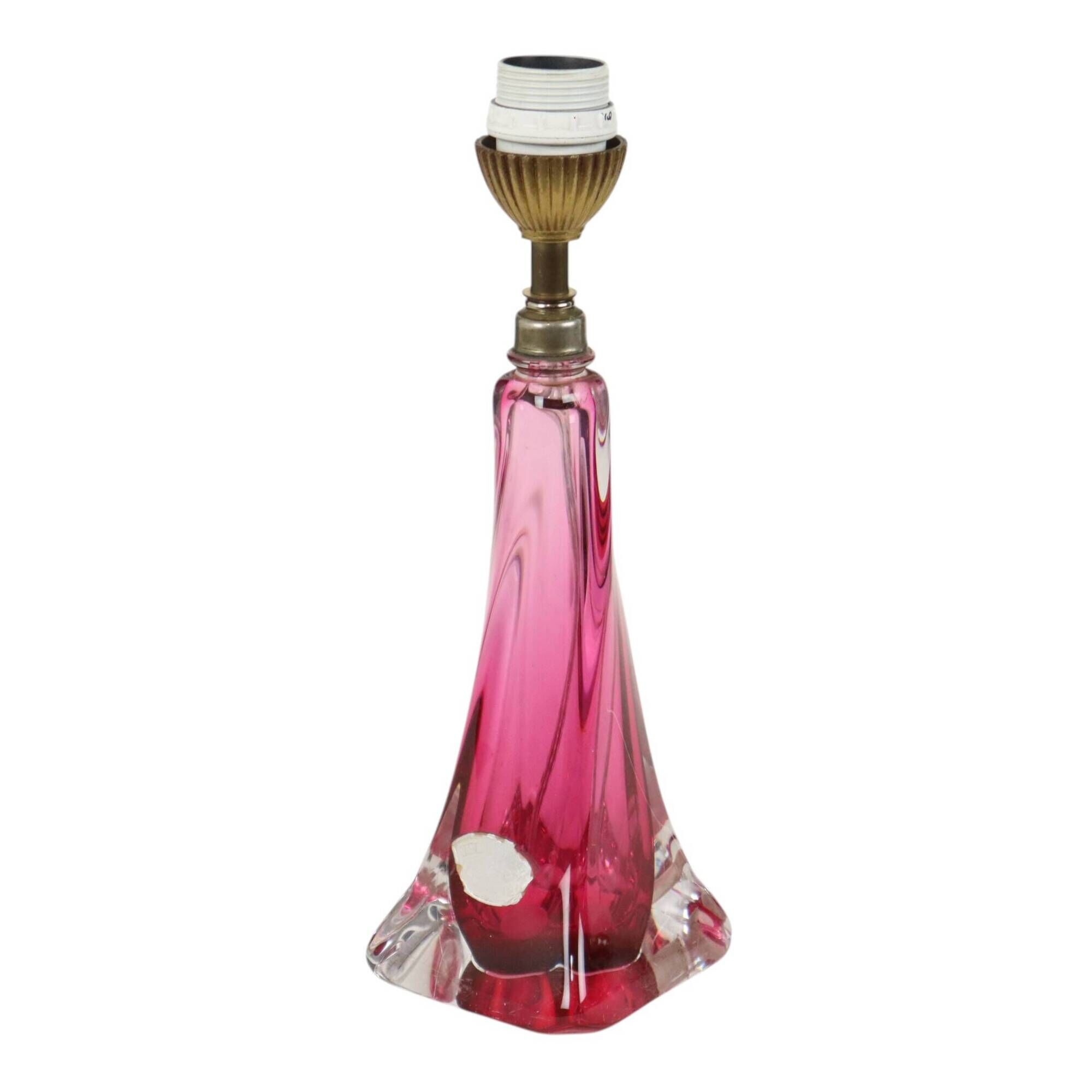 Purple and Pink Crystal Table Lamp – Val Saint Lambert – Sixties